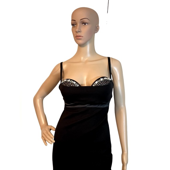 Victoria’s Secret EUC Sexy Rhinestone Studded Spaghetti Strap Black Dress (0449) - Picture 3 of 11